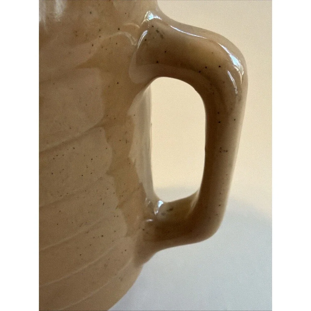 Vintage Ted Steinmetz Eyota MN Advertising Ribbed Pottery Pitcher Primitive